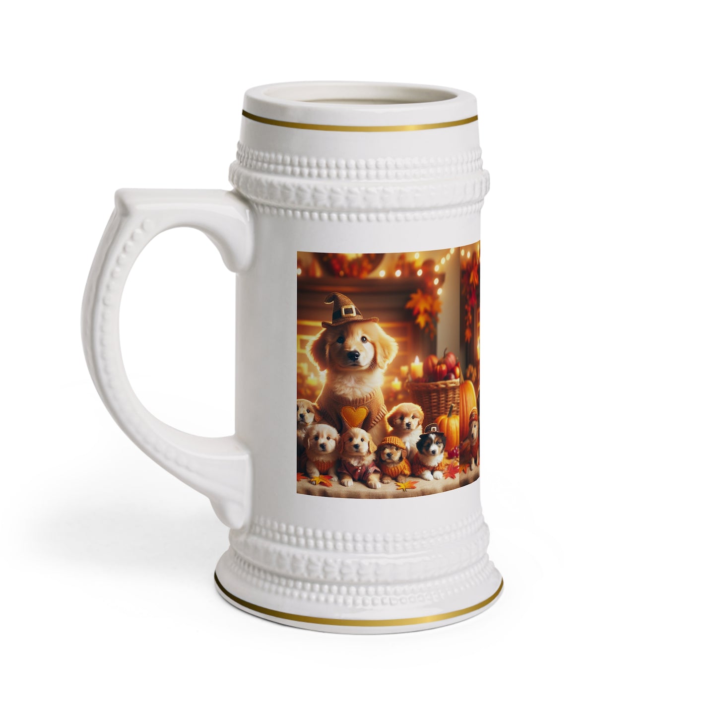 Thanksgiving Day Puppies 6 - Beer Stein Mug