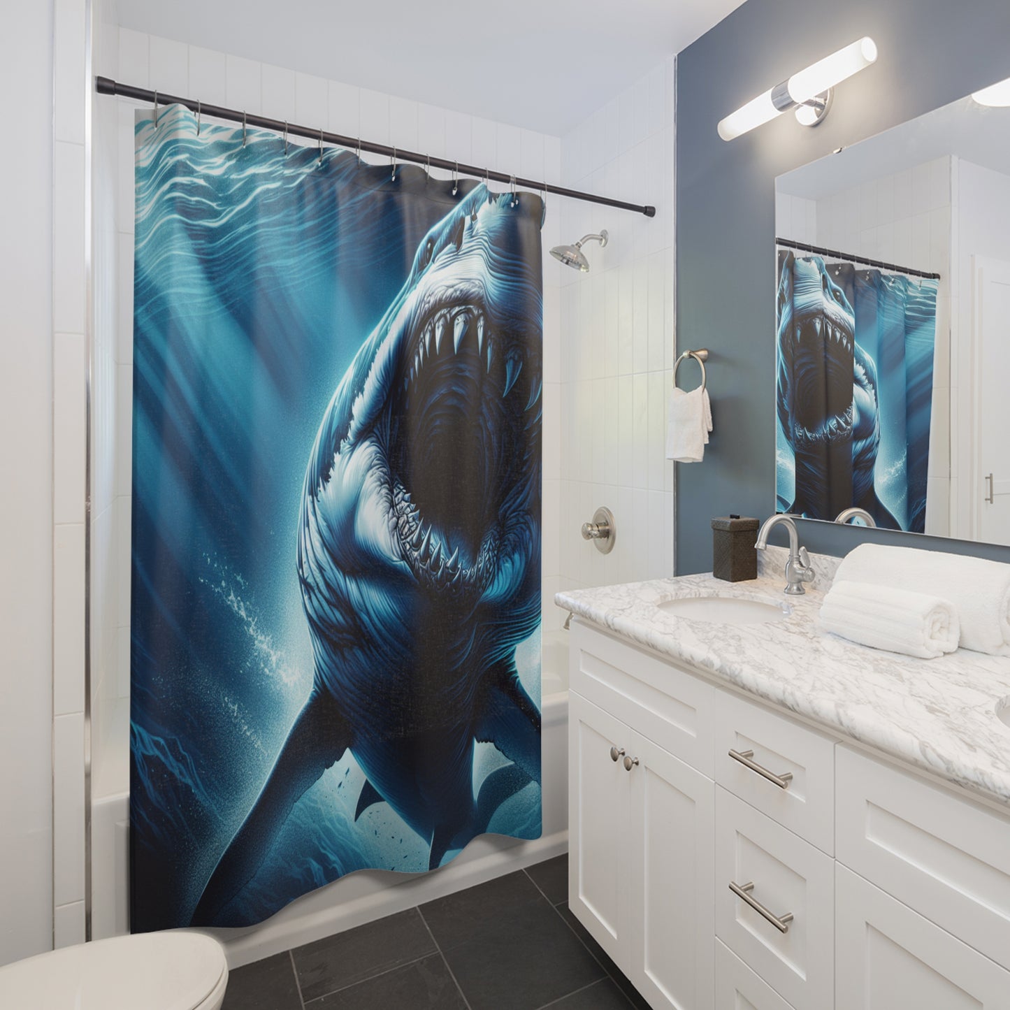 Air Jaws Shark 2 - Shower Curtains