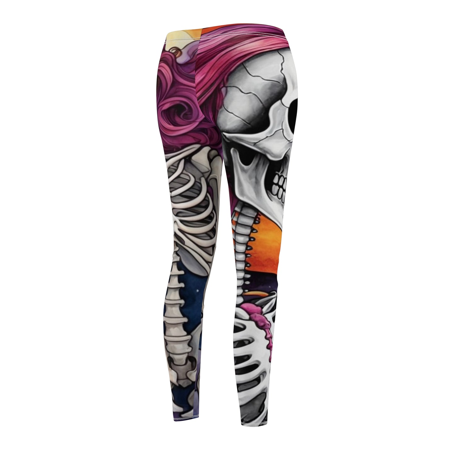 Skeleton - Women's Cut & Sew Casual Leggings (AOP)