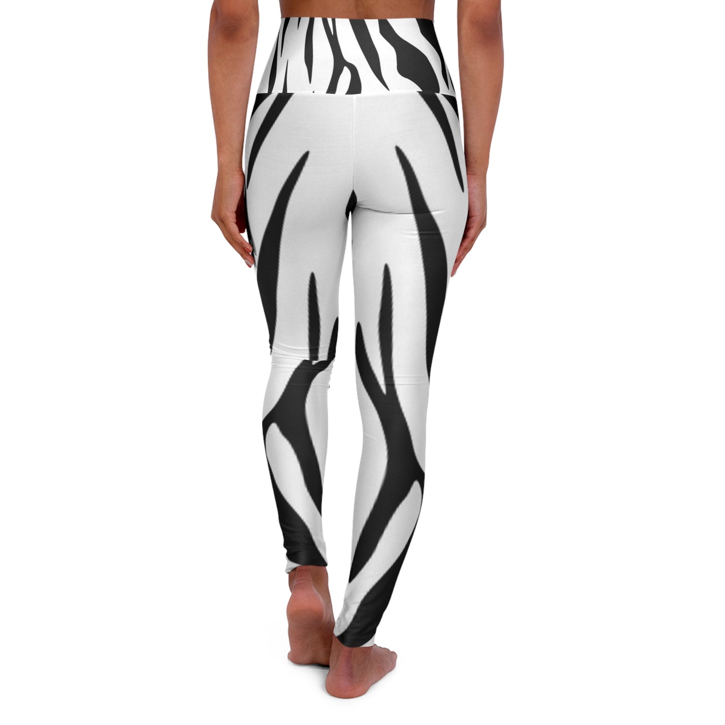 White Tiger - High Waisted Yoga Leggings (AOP)