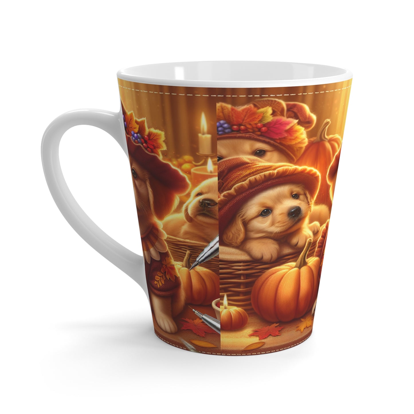 Thanksgiving Day Puppies 3 - Latte Mug