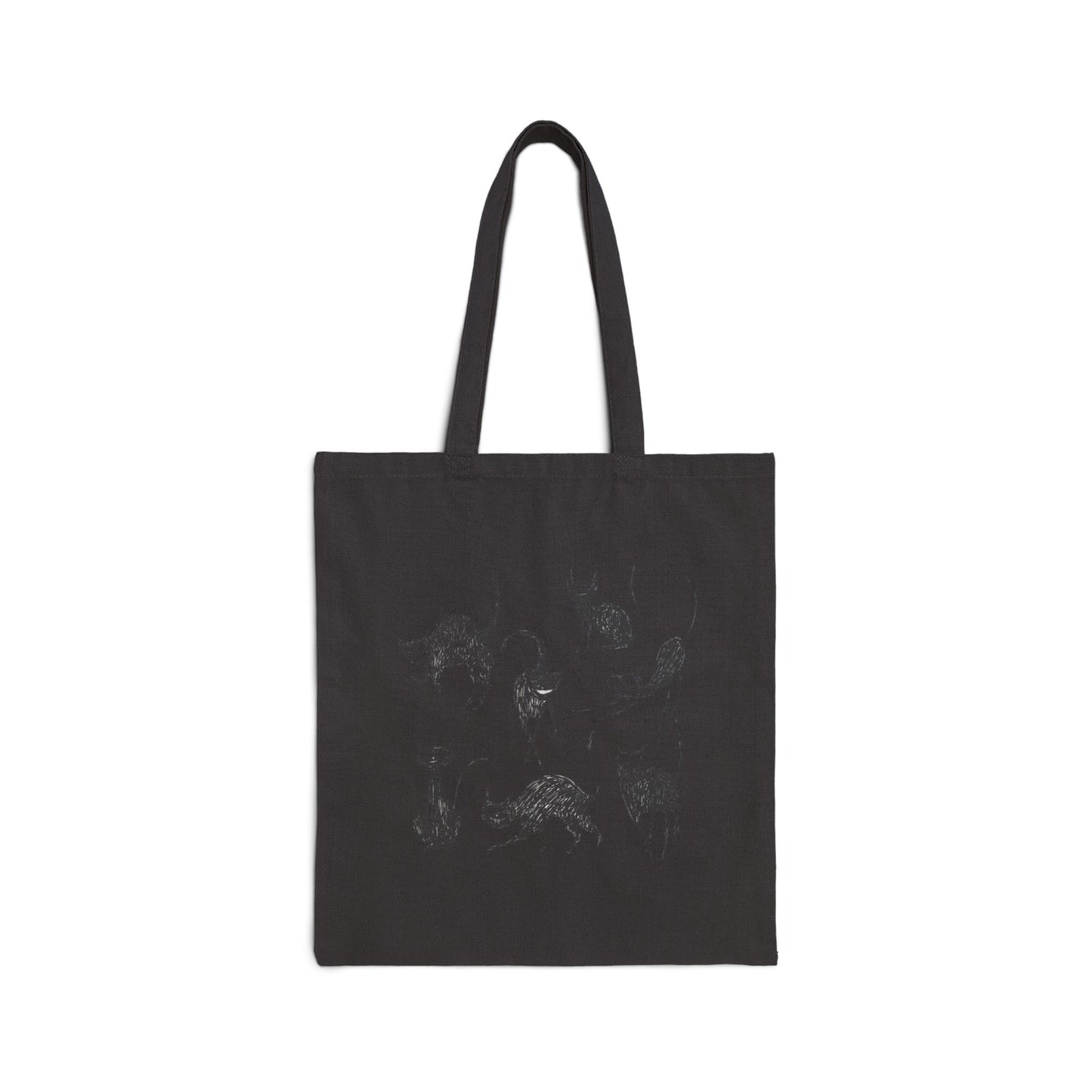 Halloween Spooky Black Cats Trick Or Treat Cotton Canvas Tote Bag