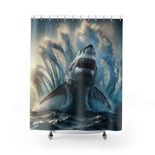 Air Jaws Shark 4 - Shower Curtains