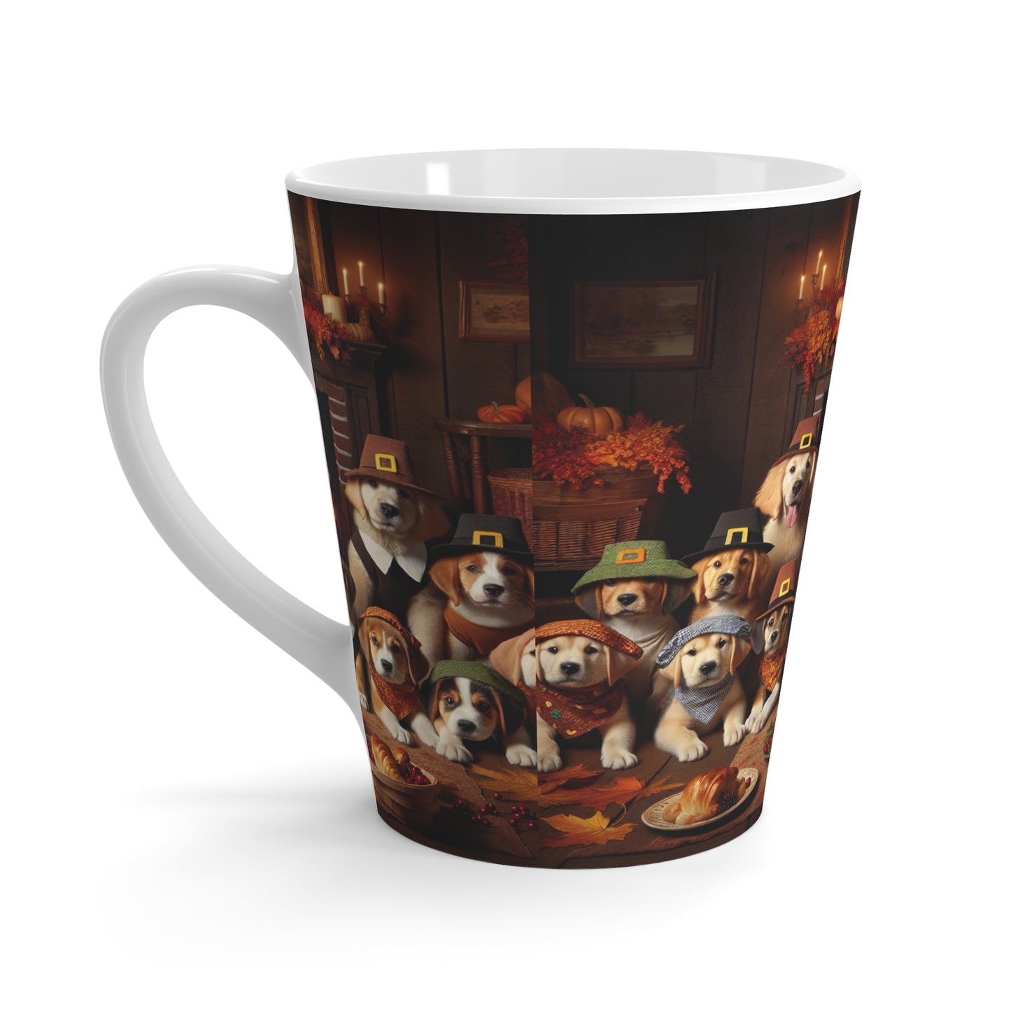 Thanksgiving Day Puppies 2 - Latte Mug