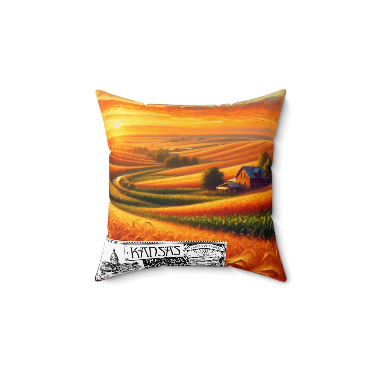 Kansas - Spun Polyester Square Pillow