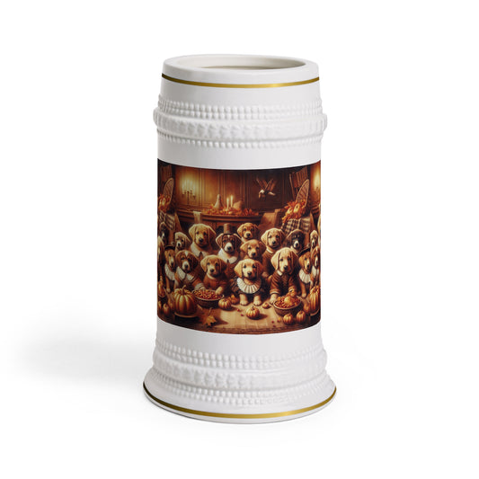 Thanksgiving Day Puppies 5 - Beer Stein Mug