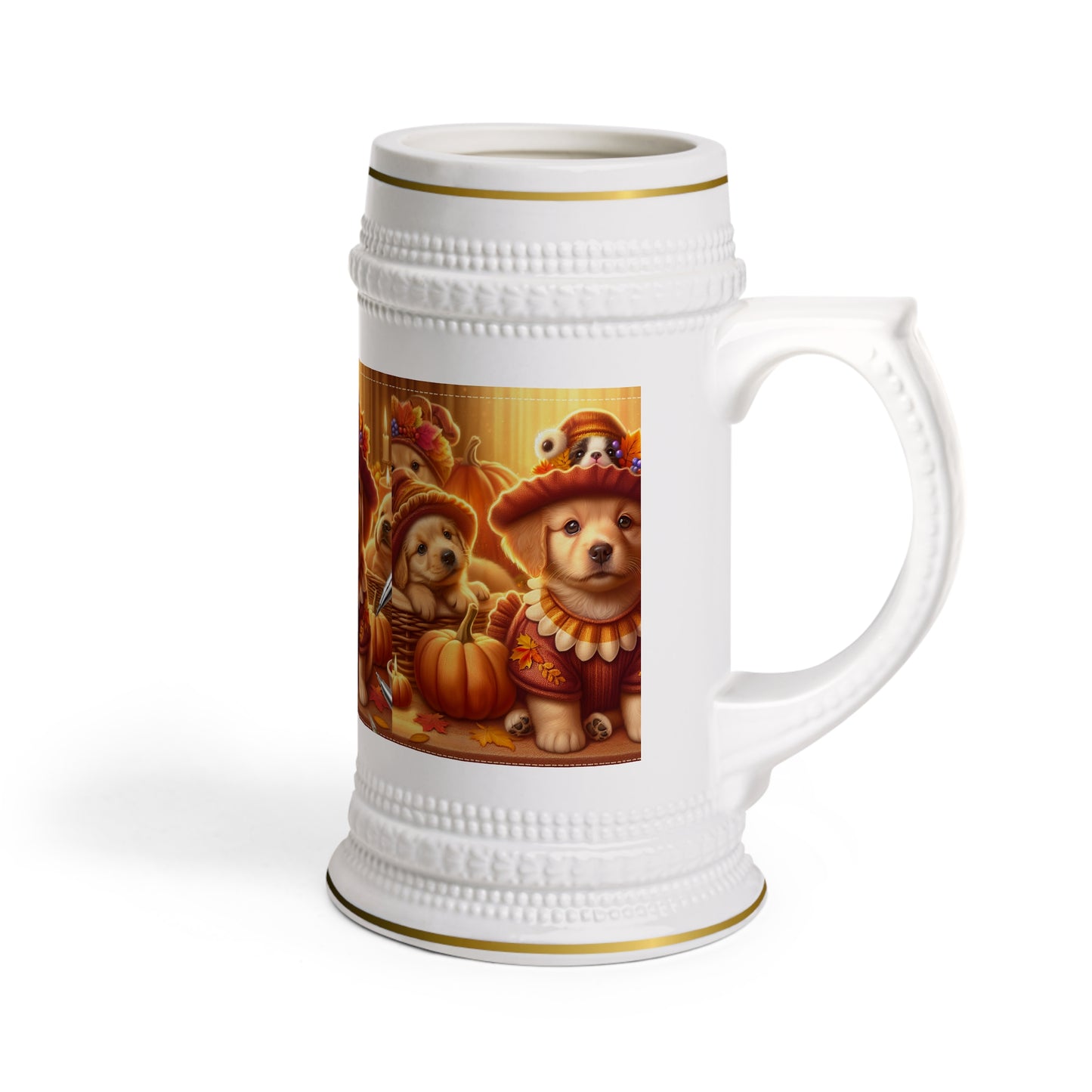 Thanksgiving Day Puppies 3 - Beer Stein Mug