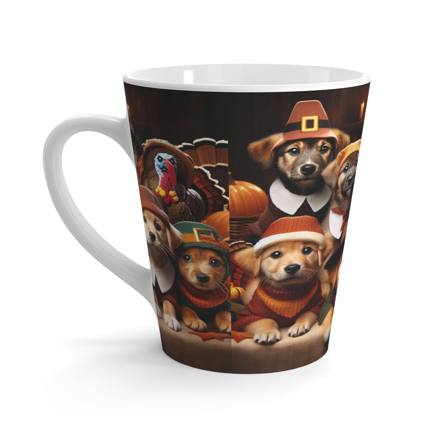 Thanksgiving Day Puppies 1 - Latte Mug