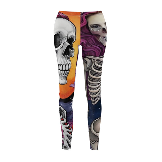 Skeleton - Women's Cut & Sew Casual Leggings (AOP)