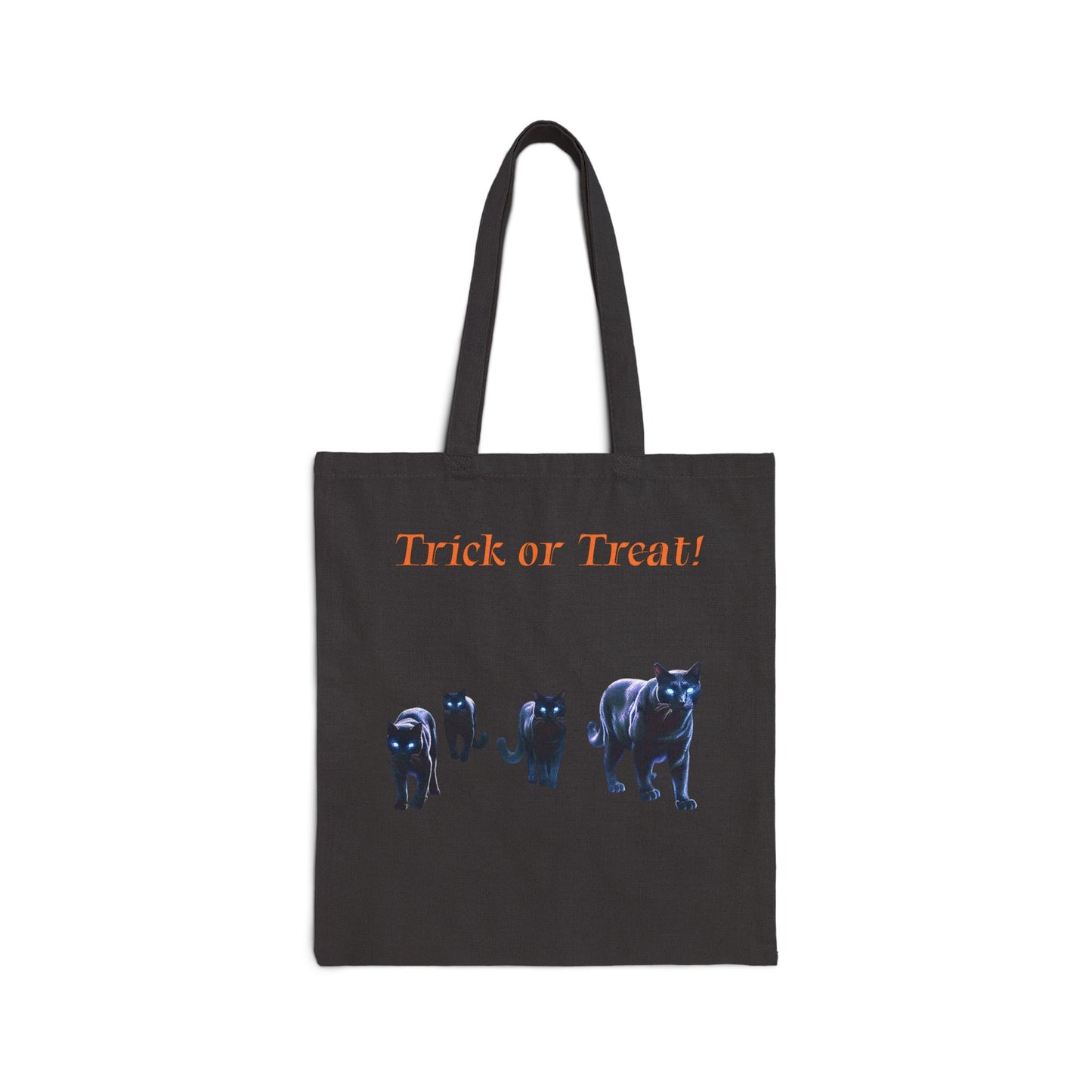 Halloween Spooky Black Cats Trick Or Treat Cotton Canvas Tote Bag