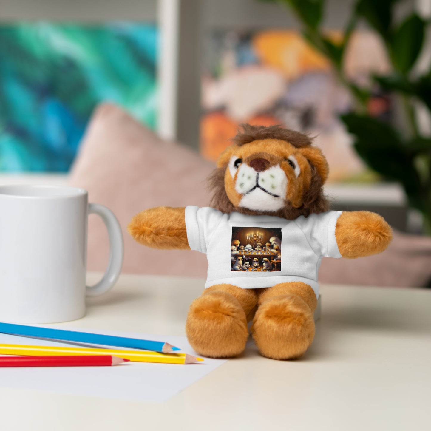 Puppies at Coffee Time - Stuffed Animals with Tee