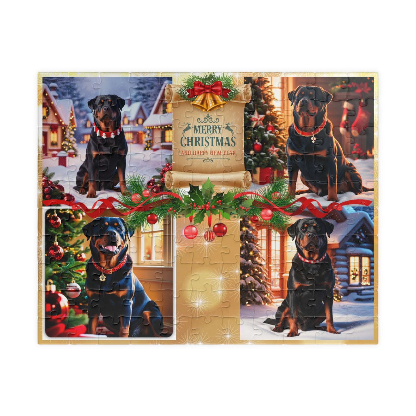 Rottweiler Christmas - Puzzle (110, 252, 520, 1014-piece)